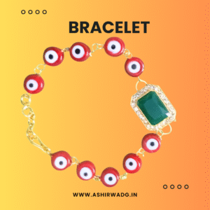 Evil Eye Charm Bracelet – Red & Green Accent