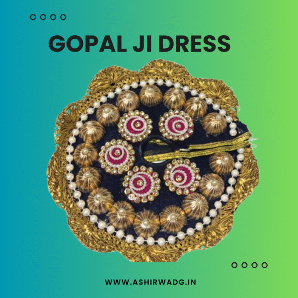Laddu Gopal Fancy Dress with Mukut and Patka Please Mention Your Laddu Ji Size
