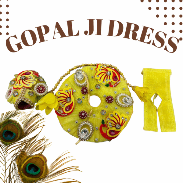 Laddu Gopal Fancy Dress with Mukut and Patka - Image 2